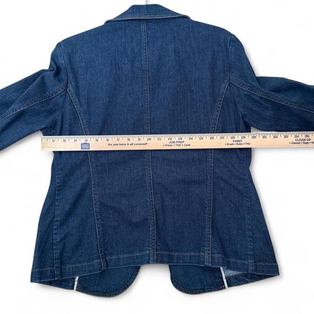 L.L. Bean Women's Size 16 Blue Cotton Denim Blazer Jacket - Picture 5 of 8